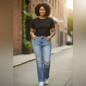 NWT Current/Elliot The High Waist Kick Jean in Collette Destroy Size 32